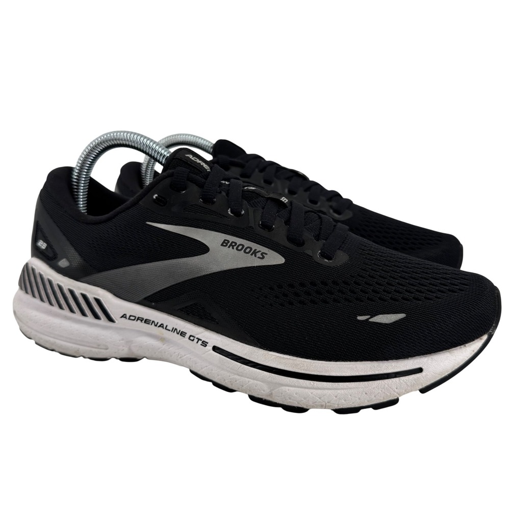 Brooks Adrenaline GTS 23 Women 8 Wide Black Silver Running Shoes 1203811D004
